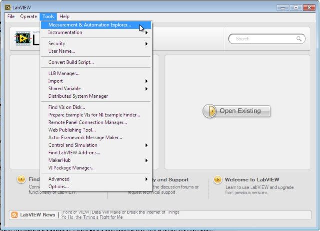 LabVIEW-Measurement & Automation Explorer