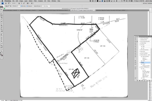 Lot lines selected with the Magic Wand Tool