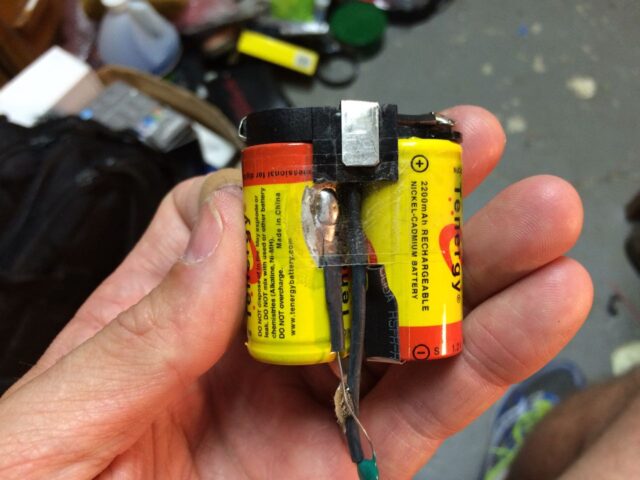 Makita 9.6 V NiCad Battery Refurbish-Fist Two Cells Taped Together