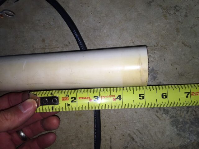 Measuring 5 inches on pipe