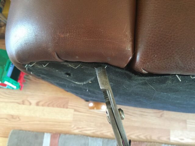 Pulling Couch Staples With Pliers