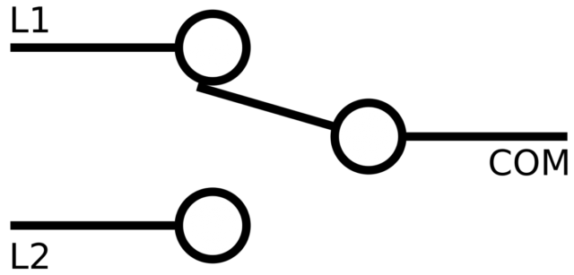 Single Pole, Double Throw Switch Diagram