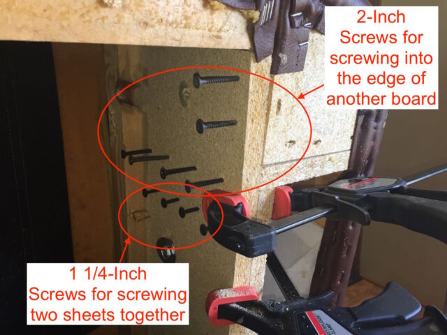 Layout of the screws I added to repair the frame