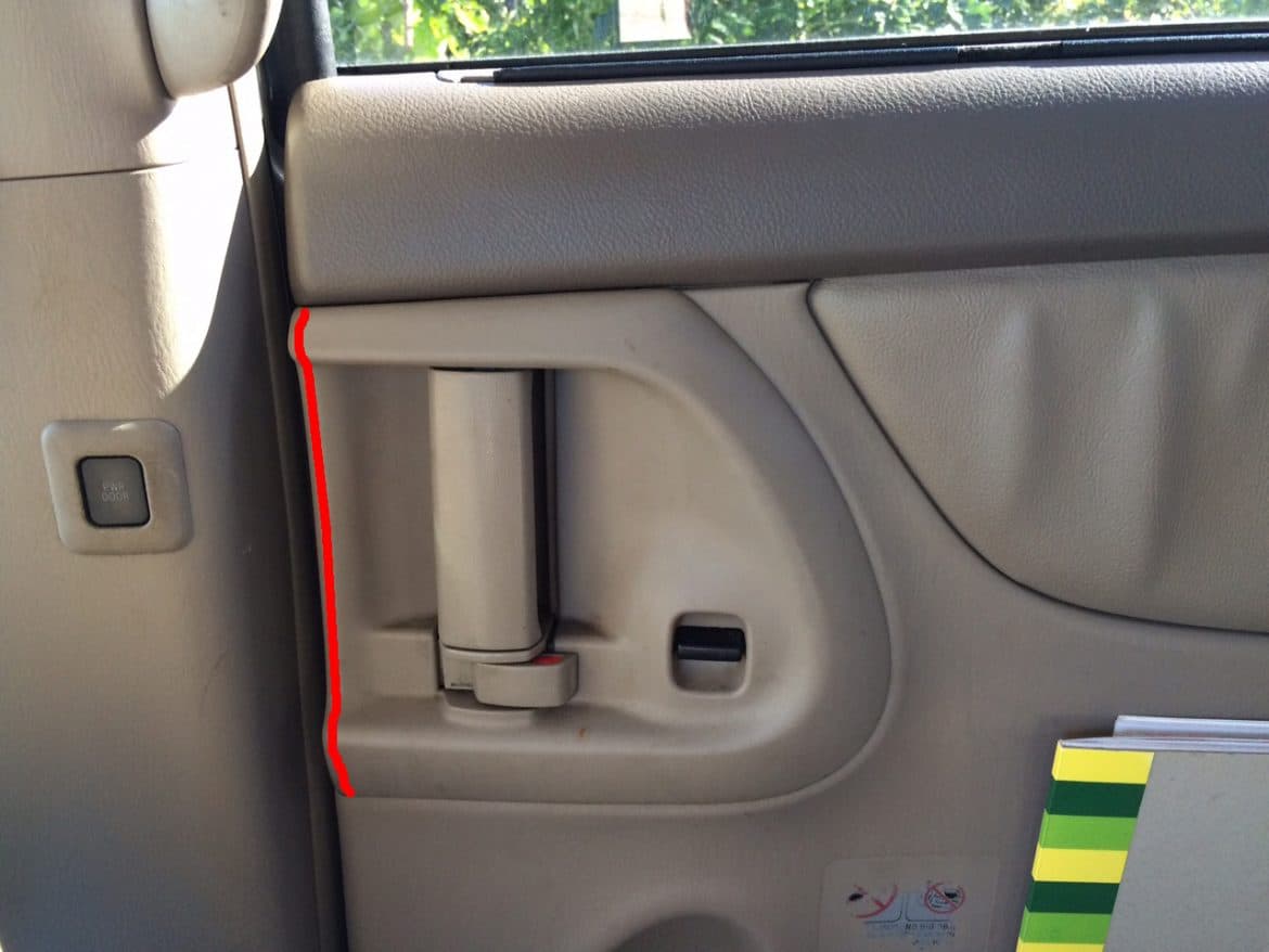 Location To Cut to Open Toyota Sienna Sliding Door That Will Not Open