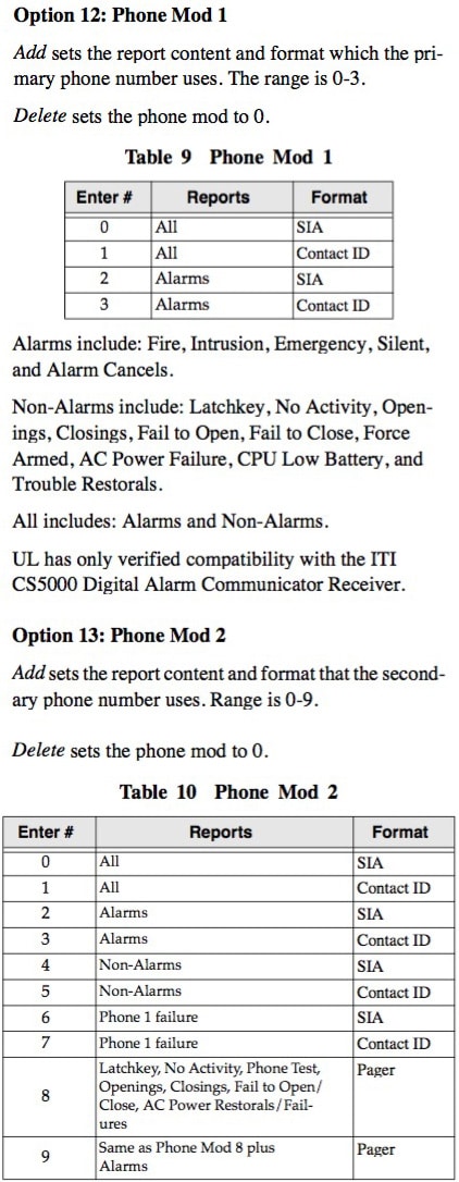 Simon 2 Option 12 and 13 Phone Mod 1 & 2