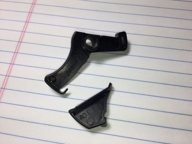 Broken throttle trigger pieces