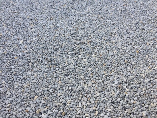 Crushed rocks on driveway