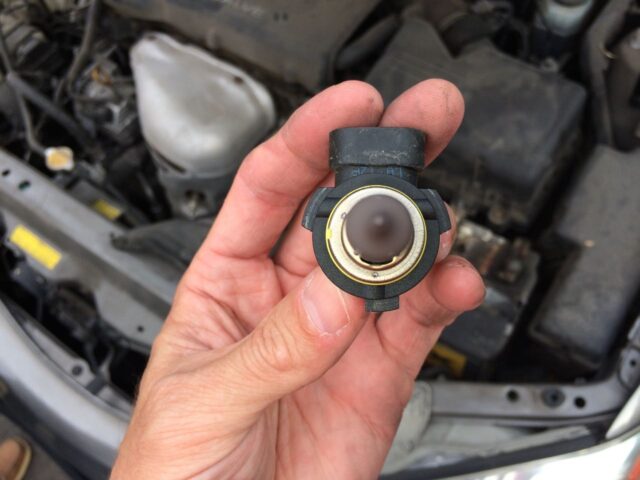Toyota Camry Headlight Bulb Removed Bulb-End View