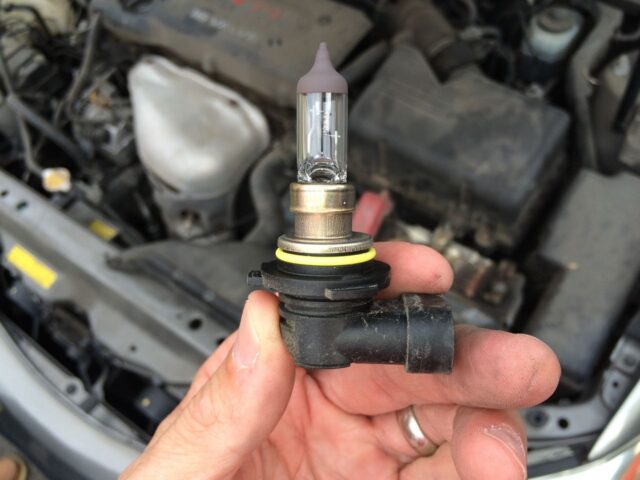 Toyota Camry Headlight Bulb Removed Side View