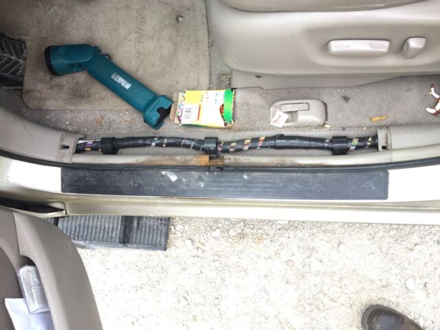what the lower driver's door frame looks like with the trim removed