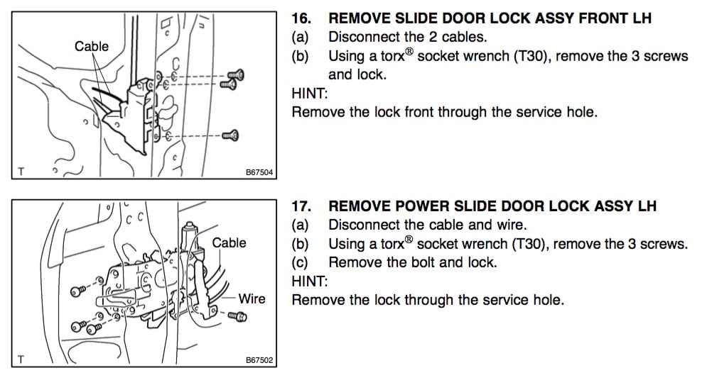 Toyota Sienna Slide Door Lock Assy