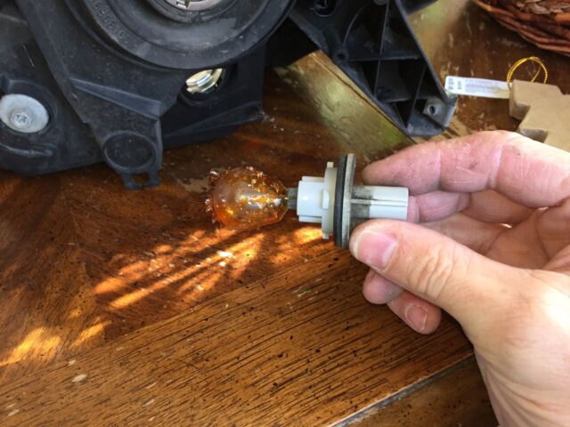 The turn signal bulb--it needs replaced