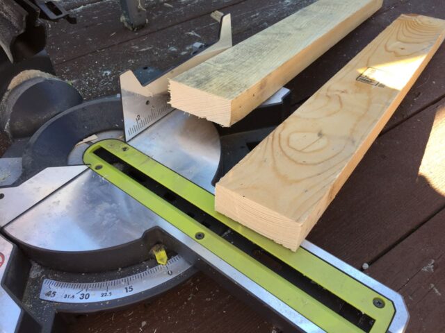 Use a miter saw to cut boards to length