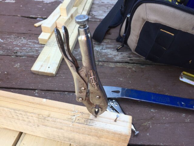 Using a vice grip if the nail head pulls off
