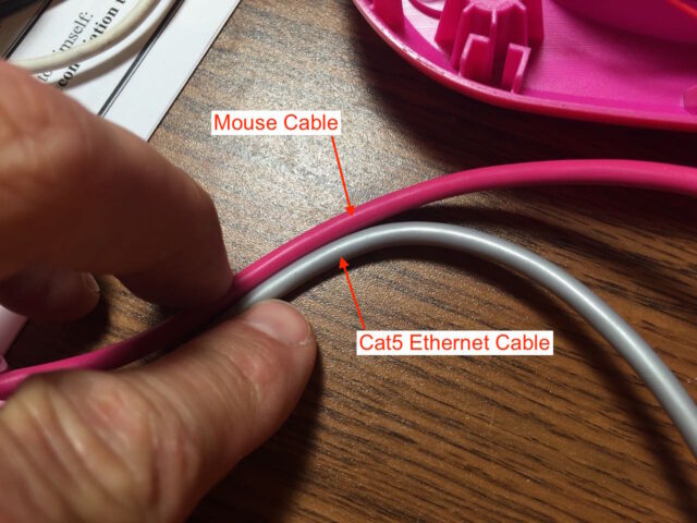 Comparison between the mouse cable and Ethernet cable