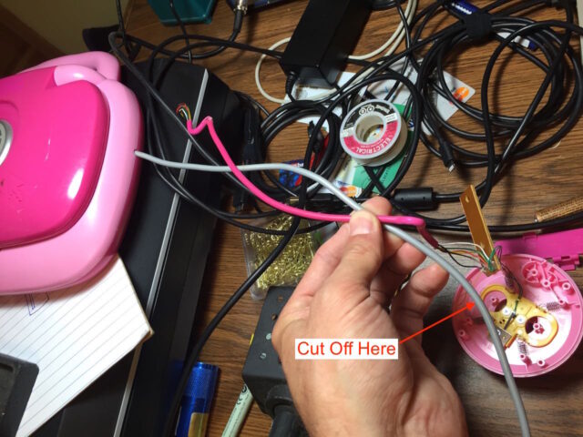 Cut the new mouse cord to length