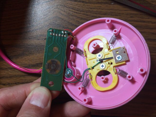 The back side of the large mouse circuit board
