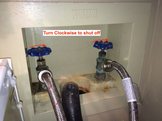 Washer Water Shut-Off Valves-Turning Off