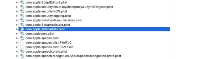 com.apple.sidebarlists.plist in the Finder