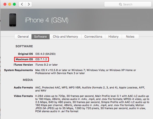 Max iOS Version iPhone 4