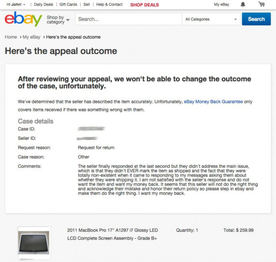 I lost my ebay case and then lost the appeal too