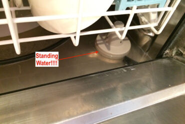 Dirty standing water left in dishwasher after it runs