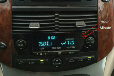 How to set the time on a 2004-2010 Toyota Sienna