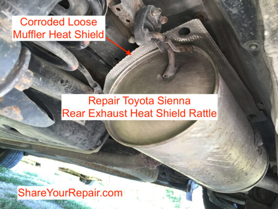 How to Repair Toyota Sienna Rear Exhaust Heat Shield Rattle