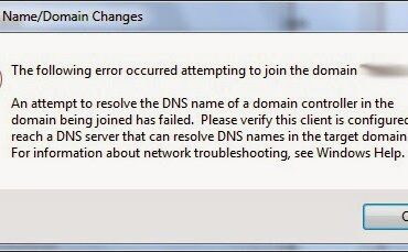How to Fix Error When Joining Windows Domain on New Install of Windows 7