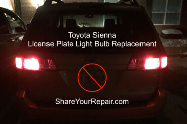 Toyota Sienna License Plate Bulb Replacement